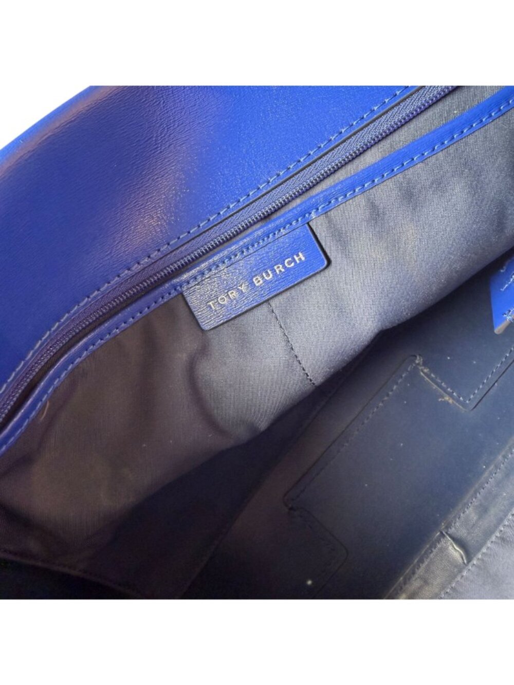 Tory Burch Blue Leather Parker Tote Shoulder Bag - Picture 6 of 10